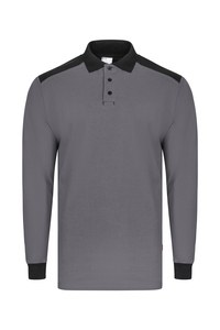 Velilla 105529S - BICOLOR LONG SLEEVE STRETCH POLO Grau / Schwarz