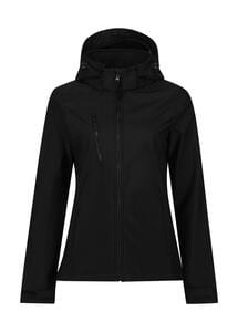 Regatta Professional TRA702 - Women's Venturer 3-Layer Hooded Softshell Jacket Schwarz