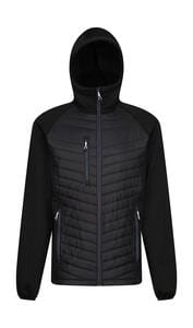 Regatta Professional TRA549 - Men’s Navigate Hybrid Hooded Jacket Black/Seal Grey