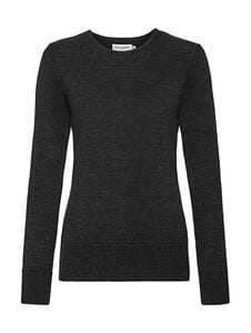 Russell Collection 0R717F0 - Ladies' Crew Neck Knitted Pullover Charcoal Marl