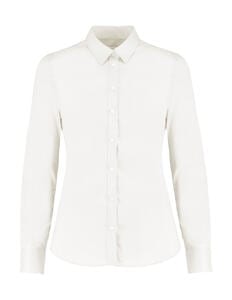 Kustom Kit KK782 - Women's Tailored Fit Stretch Oxford Shirt LS Weiß