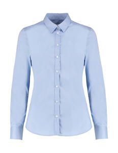 Kustom Kit KK782 - Women's Tailored Fit Stretch Oxford Shirt LS Light Blue