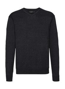 Russell Collection R-710M-0 - V-Neck Knit-Pullover Charcoal Marl
