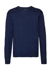 Russell Collection R-710M-0 - V-Neck Knit-Pullover Denim Marl