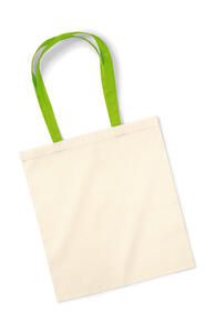 Westford Mill W101C - Bag for Life - Contrast Handles Natural/Lime Green
