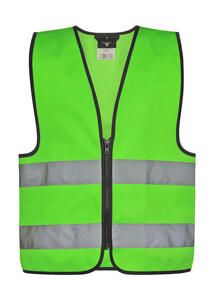 Korntex KWRX - Signal Zipper Vest for Kids "Aalborg" Neon Green