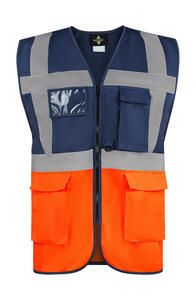 Korntex KXCMF - Executive Safety Vest "Hamburg" Navy/Orange