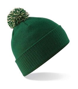 Beechfield B450 - Snowstar Beanie Bottle Green / Off White