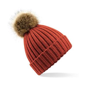 Beechfield B412 - Fur Pop Pom Chunky Beanie Orange Rust