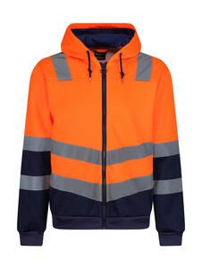 Regatta High Visibility TRF625 - Pro Hi Vis Full Zip Hoodie Orange/Navy