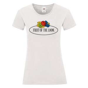 Fruit of the Loom Vintage Collection 011432A - Ladies Vintage T Large Logo Print Weiß