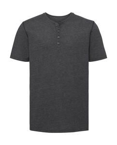 Russell  0R168M0 - Men's Henley HD T Grey Marl