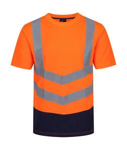 Regatta High Visibility TRS194 - C & S Wl Feinne T -Shirt Orange/Navy