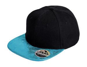 Result Headwear RC087X - Bronx Glitter Flat Peak Snapback Cap Black / Turquoise