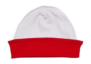 Babybugz BZ44 - Baby Reversible Hat Weiß / Rot