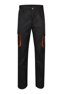 Velilla 103004 - TWO-TONE TROUSERS Black/Orange