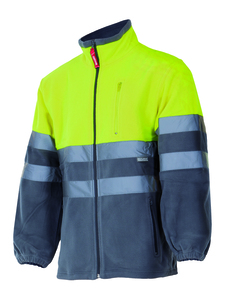 Velilla 183 - HV TWO-TONE FLEECE JACKET GREY/HI-VIS YELLOW