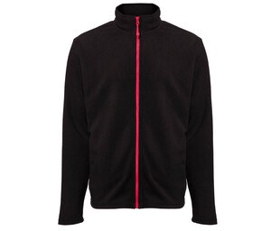 BLACK&MATCH BM700 - Men's zipped fleece jacket Schwarz / Rot