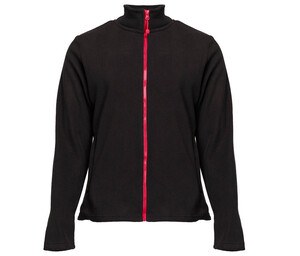 BLACK&MATCH BM701 - Women's zipped fleece jacket Schwarz / Rot