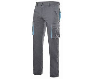 VELILLA V3024S - Two-tone workwear trousers Grey / Sky Blue