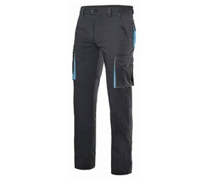 VELILLA V3024S - Two-tone workwear trousers Black / Sky Blue