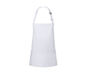 KARLOWSKY KYBLS6 - SHORT BIB APRON BASIC WITH BUCKLE AND POCKET Weiß