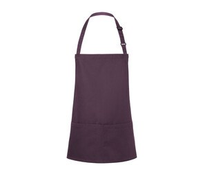 KARLOWSKY KYBLS6 - SHORT BIB APRON BASIC WITH BUCKLE AND POCKET Aubergine