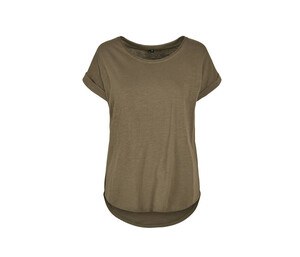 Build Your Brand BY036 - T-Shirt mit langem Rücken für Frauen Olive