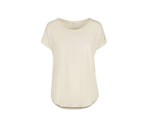 Build Your Brand BY036 - T-Shirt mit langem Rücken für Frauen White Sand