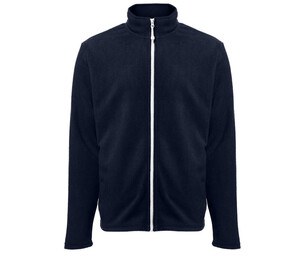 BLACK&MATCH BM700 - Men's zipped fleece jacket Navy / Weiß