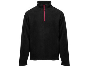 BLACK&MATCH BM505 - 1/4 zip fleece jacket Schwarz / Rot