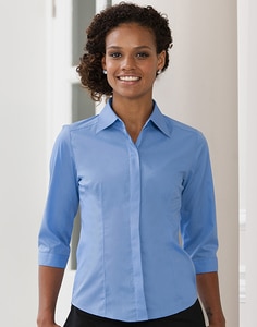 Russell Collection R-926F-0 - Popelin Bluse mit 3/4 Arm