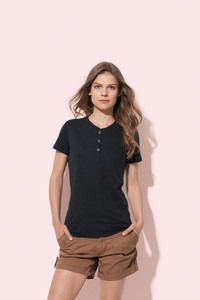 Stedman STE9530 - Rundhals-T-Shirt mit Knöpfen für Damen Sharon 