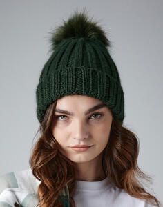 Beechfield B413 - Verbier Fur Pop Pom Chunky Beanie