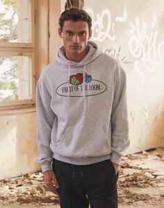 Fruit of the Loom Vintage Collection 012208A - Vintage Hooded Sweat Classic Large Logo Print